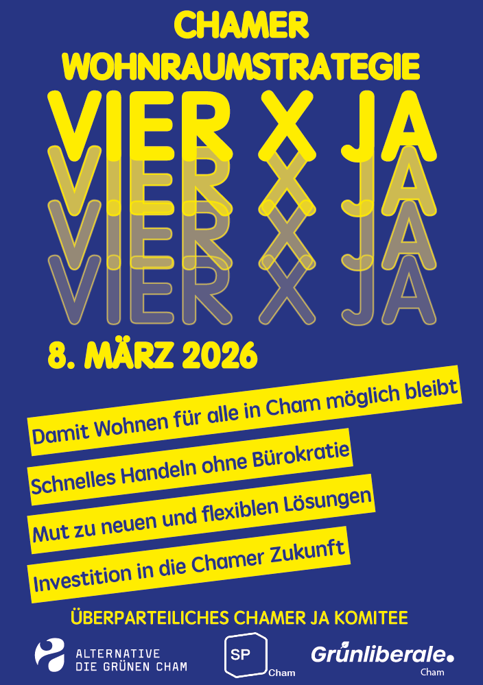Plakat 4x Ja zu Wohnraumstrategie Cham